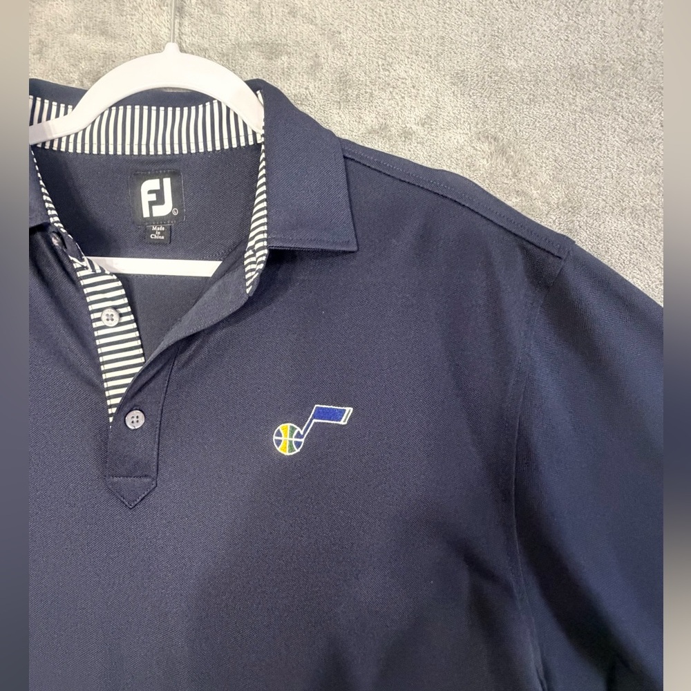 FJ Foot Joy Polo Large Mens Utah Jazz Golf Sports Short‎ Sleeve Shirt Basketball